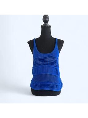 Vintage Y2K Express crochet knit tank top boho cotton summer Size Extra Small 💙